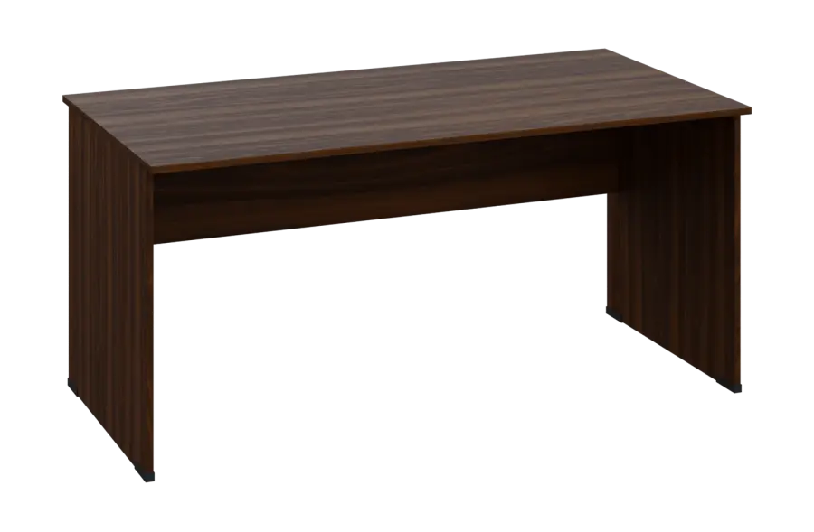 EPL 28 - 16 stůl kancelářský, dřevěná podnož, deska 25 mm, široký 1600 mm, ořech královský